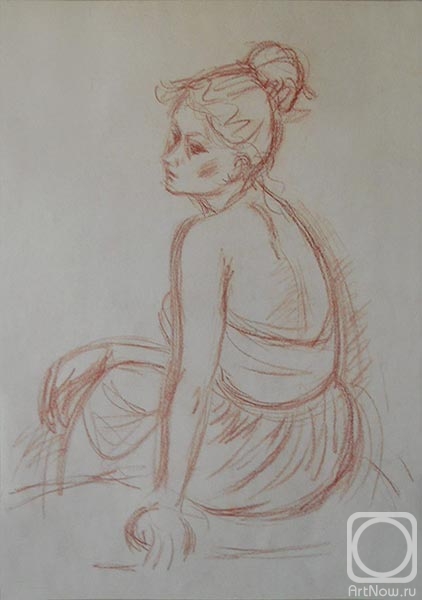 Gaganov Alexander. Sketch of a seated girl