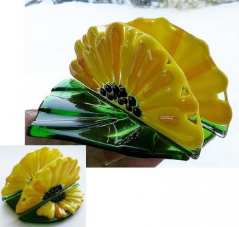 Stand for napkins "Sunflower mood" glass fusing