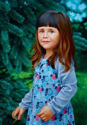 Portrait of the girl in blue. Mazur Nikolay