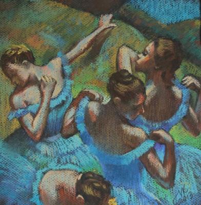 Motif by Degas "Blue Dancers"