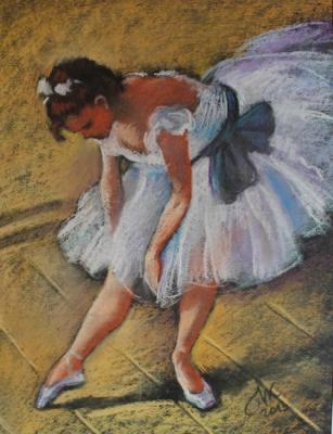 Degas's motif "Dancer Tying Pointe Shoes". Kuznetsova Margarita