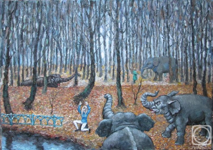 Yaguzhinskaya Anna. Dream of elephants in an autumn park