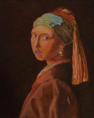 Girl with a pearl earring (a free copy of the work of Johannes Vermeer)