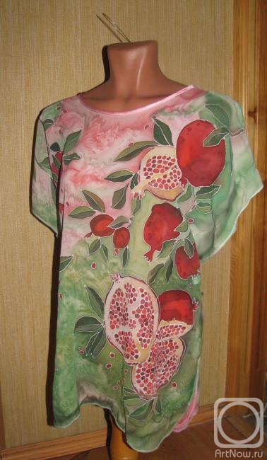 Zarechnova Yulia. Batik. Tunic. "Pomegranate"
