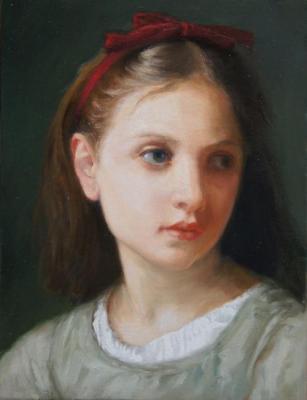 Bouguereau Adolphe William, a portrait of daughter. Copy, original size. Ivanenko Valentin