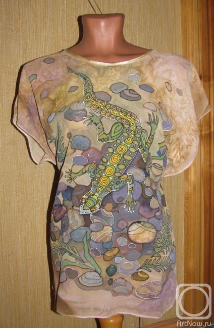 Zarechnova Yulia. Batik. Tunic. "Lizard"