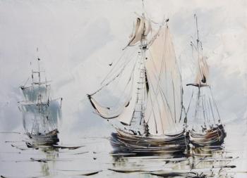 Morning, sailboats. Boyko Evgeny