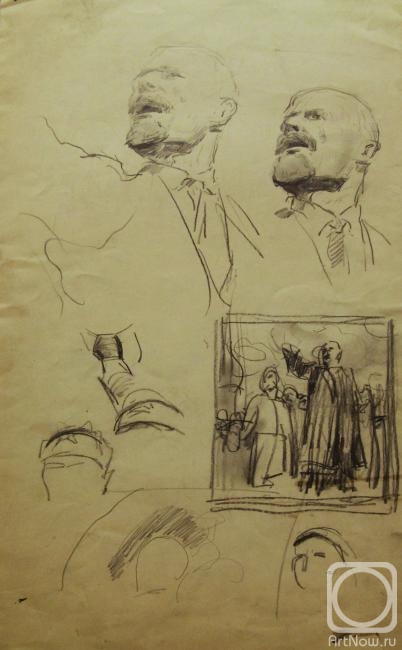 Gremitskikh Vladimir. Speech of V. I. Lenin on Red Square (sketches for the painting)
