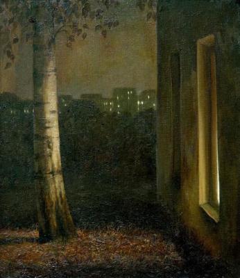 Birch tree under the window. Paroshin Vladimir