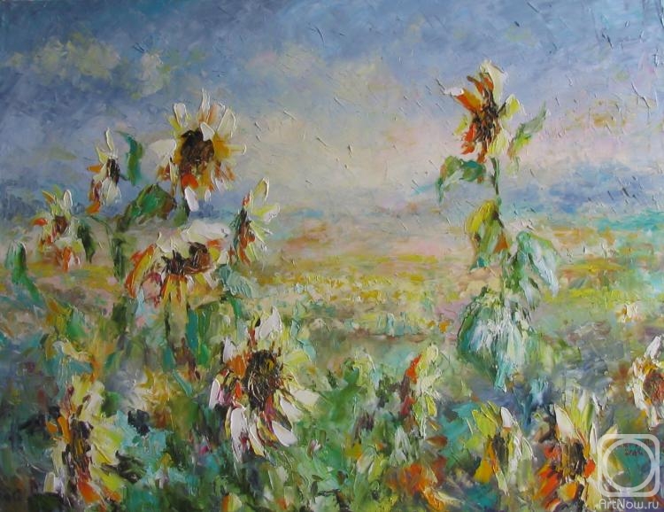 Kruglova Svetlana. Sunflowers in the field