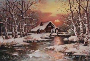 Old mill in the snow. Vukovic Dusan