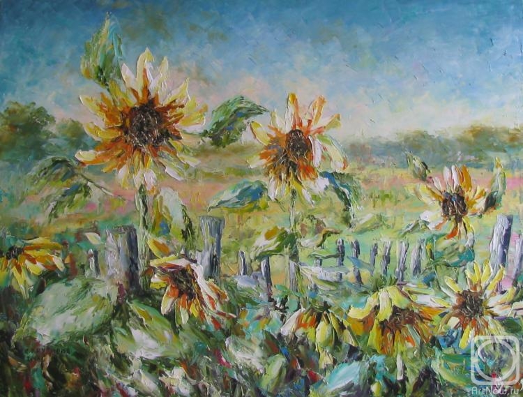 Kruglova Svetlana. Sunflowers fence