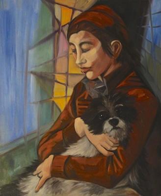 636 Girl with a dog. Lukaneva Larissa