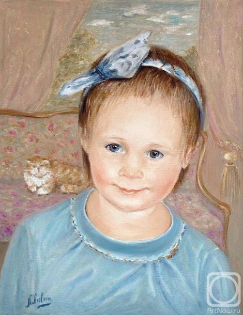 Lizlova Natalija. Portrait of a Girl in Blue