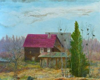 House with a purple roof. Dementiev Alexandr