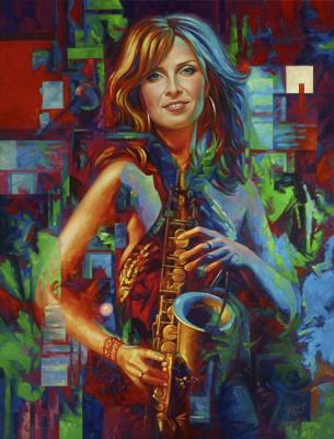 Musical muse Candy Dulfer (Figurative Paintings). Fomichev Yury