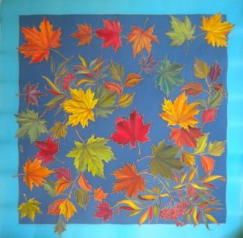Batik-scarf "Autumn Palette"