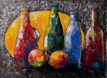 Bottles on a dark background. Zhadko Grigory
