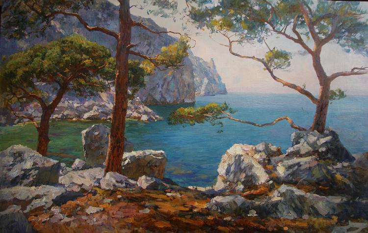 Sviridov Sergey. In the shade of pine trees. Crimea. Cape Ai-Ya