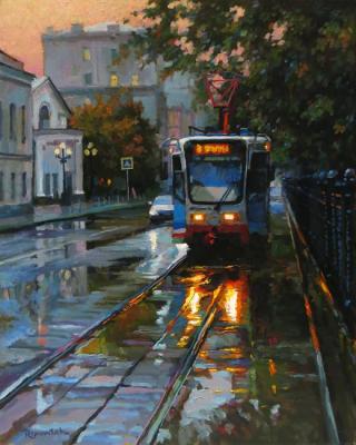 Tram at the Contemporary theater. Volkov Sergey