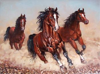 Runaway horses. Vukovic Dusan
