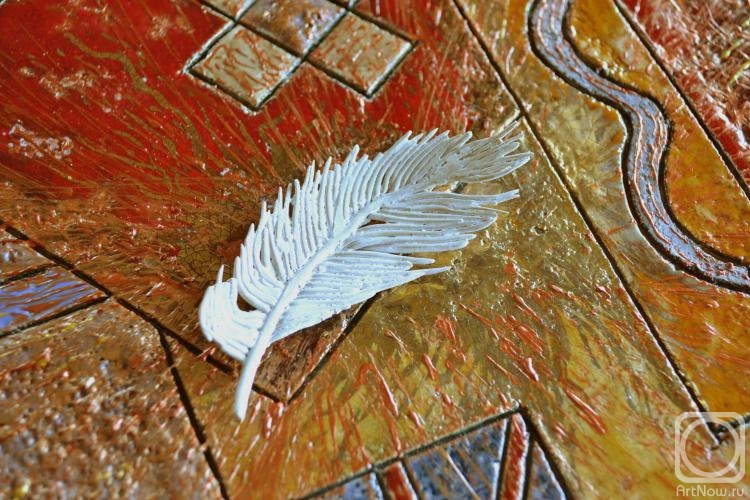 Taran Irina. White feather. Part of the three-part composition "In pace",