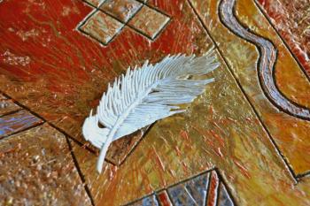 White feather. Part of the three-part composition "In pace",. Taran Irina