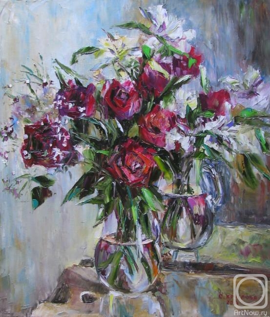 Kruglova Svetlana. Roses and alstroemeria