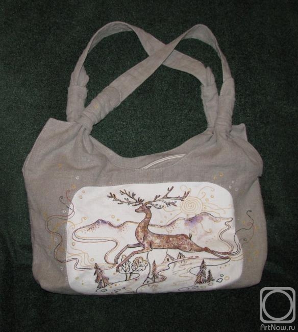 Zarechnova Yulia. Bag of flax "Sacred Deer"