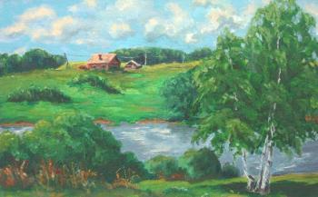 Картина «На берегу пруда»