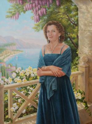 Female portrait on the seashore. Sidorenko Shanna