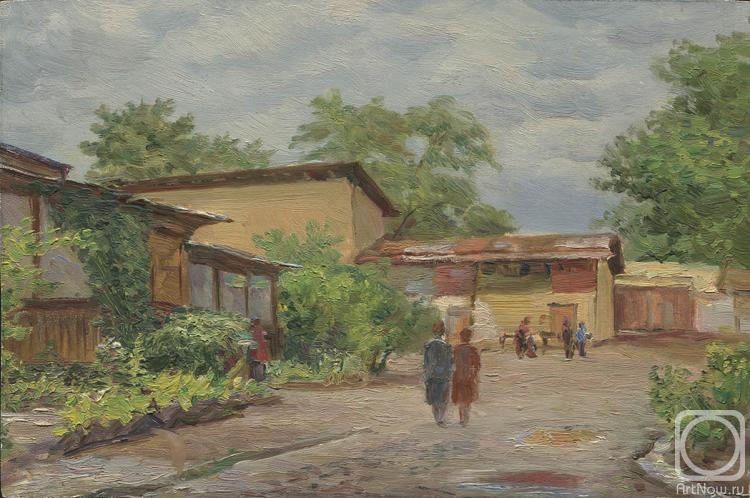 Petrov Vladimir. Tashkent courtyard after a May downpour