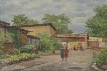 Tashkent courtyard after a May downpour. Petrov Vladimir