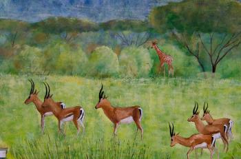 In the savanna. (Detail of "Antelope"). Kazakova Tatyana
