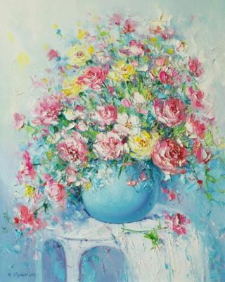 Bouquet in the blue pot. Zhaldak Edward