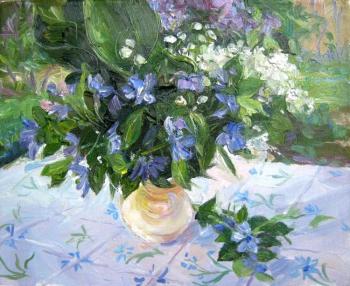 Lilies of the valley and periwinkles (etude). Voronov Vladimir