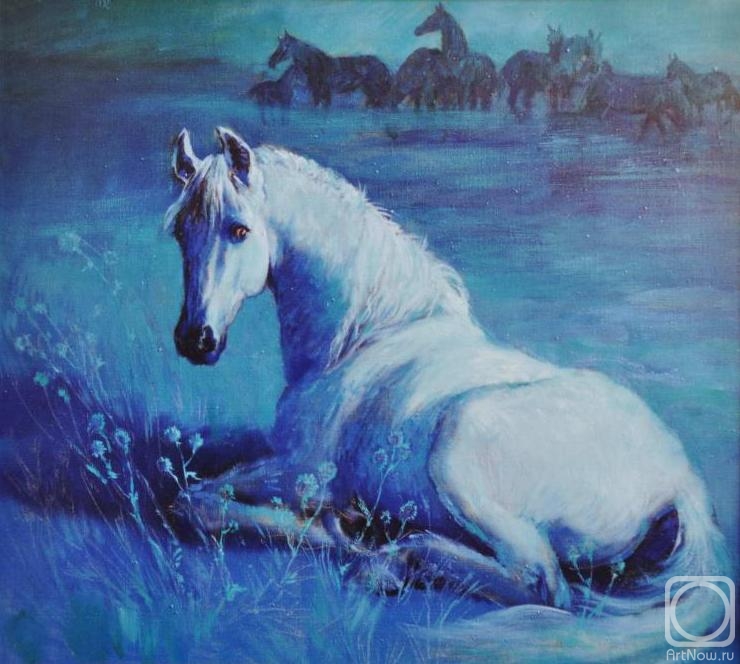 Simonova Olga. The white mare who has dreamed me once by a moonlight night