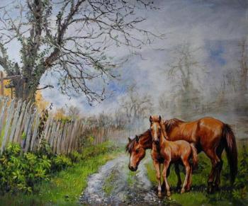 In vicinities of Krasnaya Polyana (Medoveevka) (A Horse With A Foal). Simonova Olga