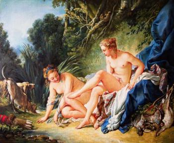 Copy of the painting "Diana after bathing". F.Boucher