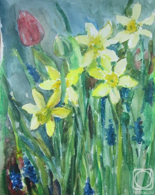 Kruppa Natalia. Daffodils and tulips
