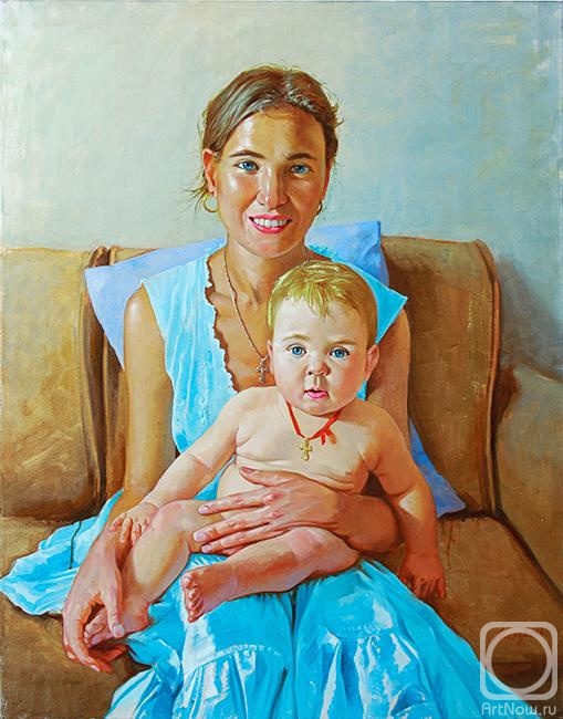 Mazur Nikolay. Portrait of mother and daughter