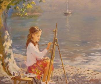 the girl by the lake. Ivanov Yuri