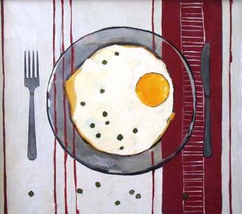 Scrambled eggs for breakfast. Belova Natalya