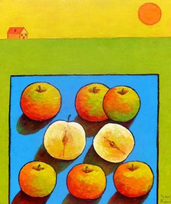 Seven apples (Landscape Rain Summer). Rain Vyusal