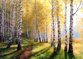 Autumn in a birchwood