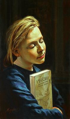 Portrait of a girl with a book. Mazur Nikolay