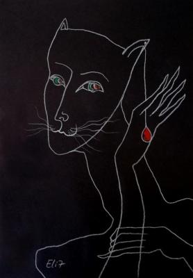 Nocturnes. Bestiary-32. GIFT (Cat Earrings). Nesis Elisheva