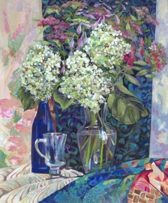 Hydrangea in a vase (Upholstery). Panina Olga