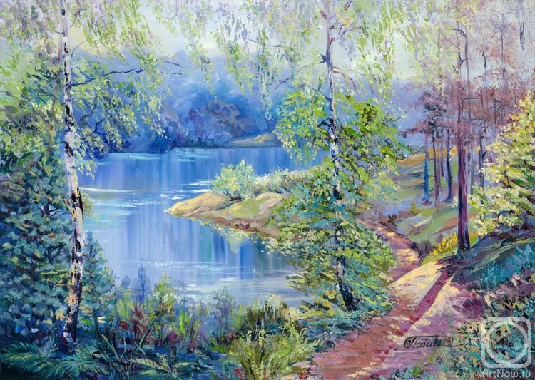 Panina Olga. The lake in spring forest
