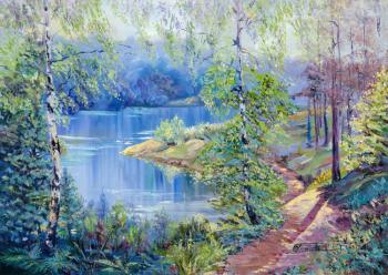 The lake in spring forest. Panina Olga